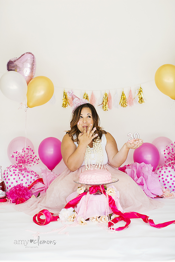30th Birthday Cake Smash Amy Clemons Photography 